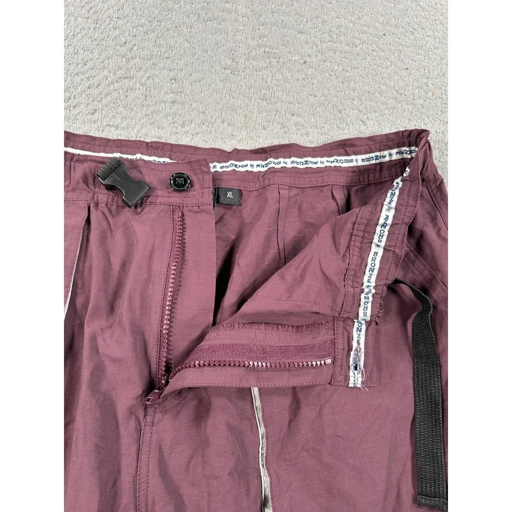 Bronze 56k Hard‎ Wear Pants Mens XL Red Baggy Nylon Cargo Track Pants